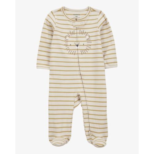 Baby Boy Lion Striped 2-Way Zipper Cotton Sleep & Play Pajamas - Tan - Carter's | Carter's