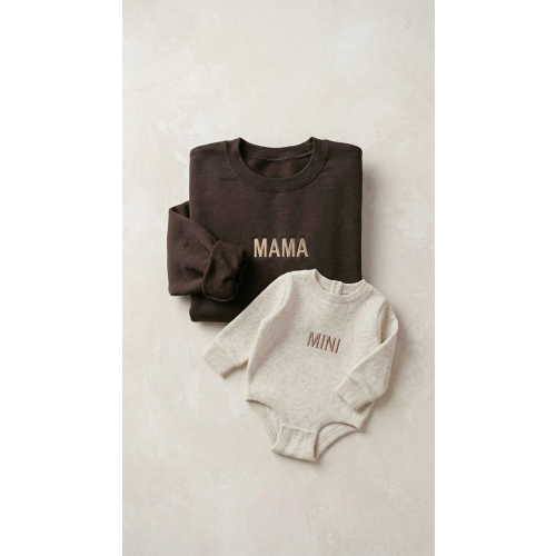 Minimalist Mama & Mini Embroidered Sweatshirt | Adult MAMA – Physique