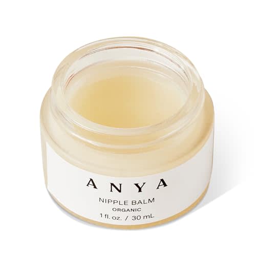 ANYA Organic Nipple Balm for Breastfeeding - 100% Vegan, Organic, Lanolin-Free. Nipple Cream to soothe itchy, chapped nipples and keeps skin hydrated. Postpartum essentials Gifts Baby Shower Gifts