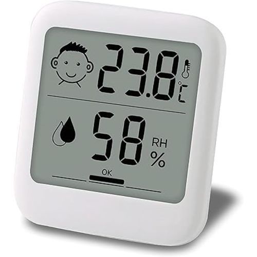 HATUSOKU Digital Thermometer and Hygrometer with Comfort Face Display, Hygrometer, Stand, Magnet, Hanging, Simple, Infectious Disease Prevention, Heat Stroke Prevention (Simple, No Clock)