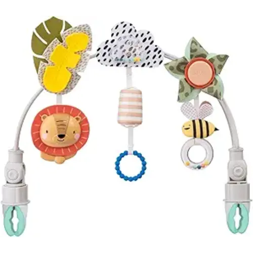 Taf Toys Savannah Baby Stroller Arch Toy, Car Seat Toys, Adjustable Stroller Toy with Hanging Sensory Activity Toys, Fits Bassinets, Cribs, Baby Bouncers, Infant Toys for Boy Girl 0-18 Months