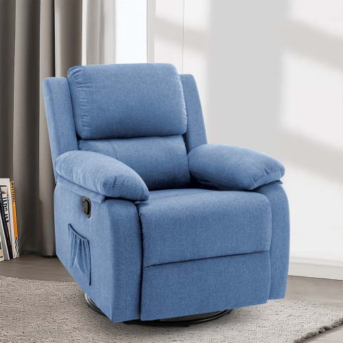 Korser Swivel Rocker Small Recliner Chair for Small Spaces for Living Room,Nursery,Blue