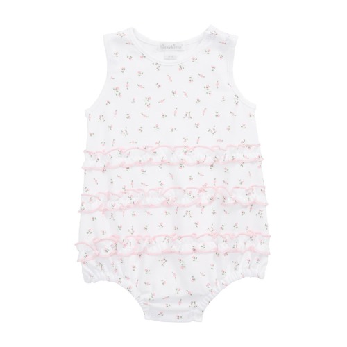 Garden Roses Ruffle Bubble Romper, 3-6M