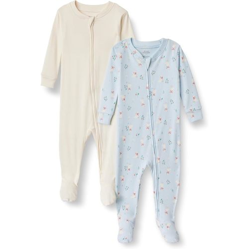 Amazon Essentials x Sofia Grainge Unisex Babies' Snug-Fit Cotton Footed Pajamas
