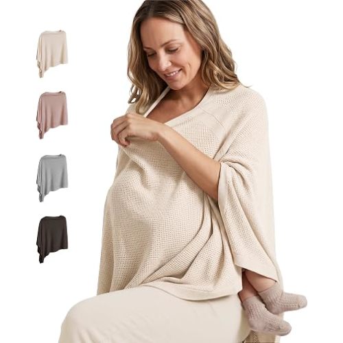 Konssy Nursing Cover for Breastfeeding, Full Privacy Nursing Poncho