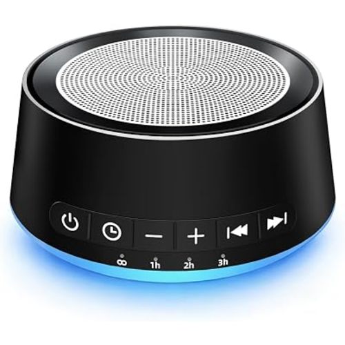 White Noise Machine Night Light Sound Machine with 30 Soothing Sounds 12 Colors Light Sleep Machine for Baby Kids Adults Brown Pink Nosie Machine with 32 Volume Levels for Office Home Travel
