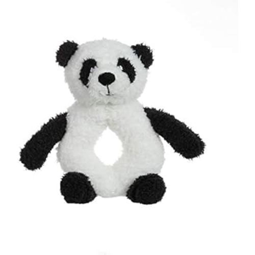 Apricot Lamb Baby Lovey Panda Soft Rattle Toy, Plush Stuffed Animal for Newborn Soft Over 0 Months (White Panda, 6 Inches)