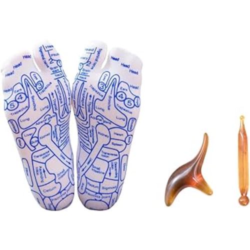 Reflexology Socks with Trigger Point Massage Tool, Foot Pain Relief Remedy for Foot Massage,Women's Size