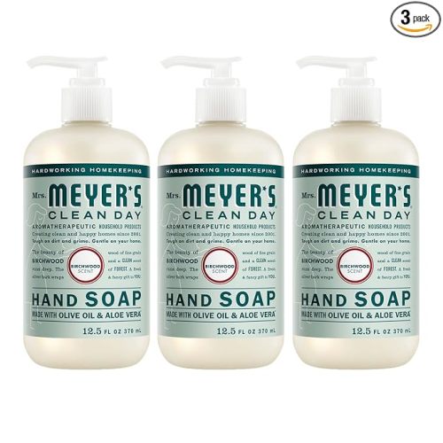 MRS. MEYER'S CLEAN DAY Hand Soap, Birchwood Scent, 12.5 Fl Oz Bottle - 3 Pack