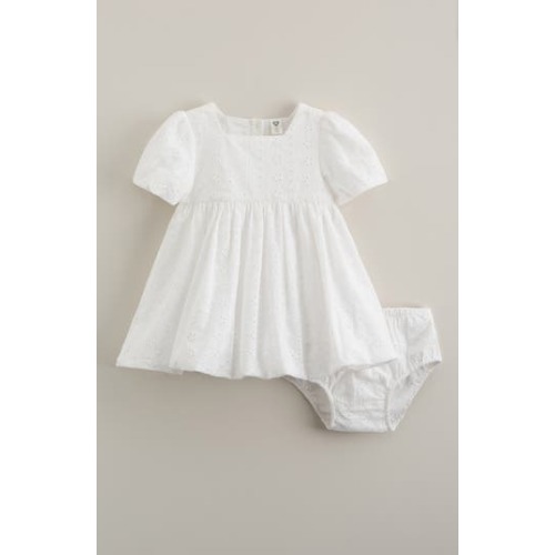 Bubble Cotton Broderie Anglaise Dress with Bloomers, 6M
