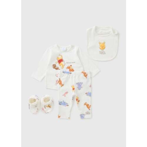 4 Pack Cream Winnie The Pooh Gift Set (Newborn-18mths)