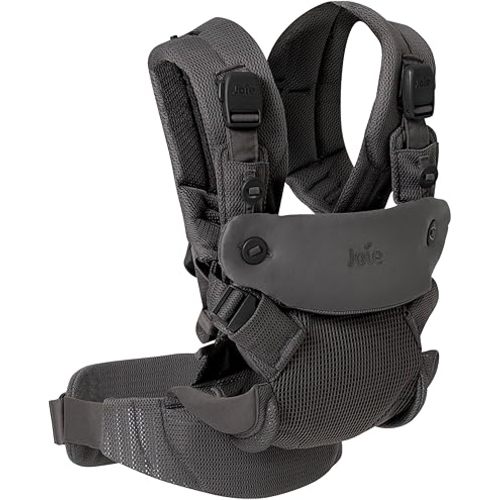 Joie Savvy Air 4-in-1 Mesh Baby Carrier – Breathable, Ergonomic Baby Carrier with 4 Carry Positions, Cooling Mesh Fabric, Padded Straps, and Lumbar Support (Cinder)