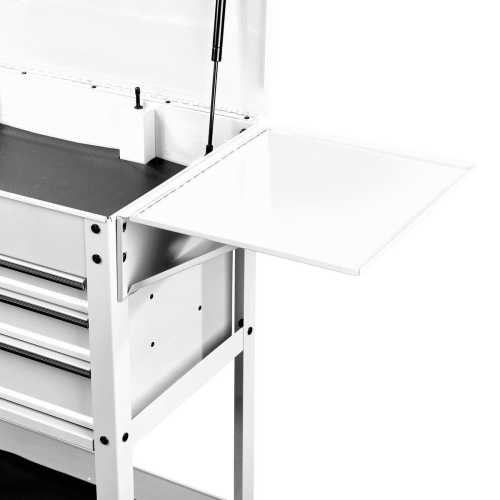 Folding Side Tray for 4-Drawer Tech Cart, White