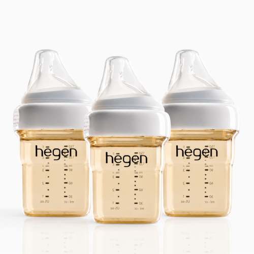 Hegen PPSU Anti-Colic Baby Bottle - 1 to 3 Months 150ml/5oz - 3-Pack - White