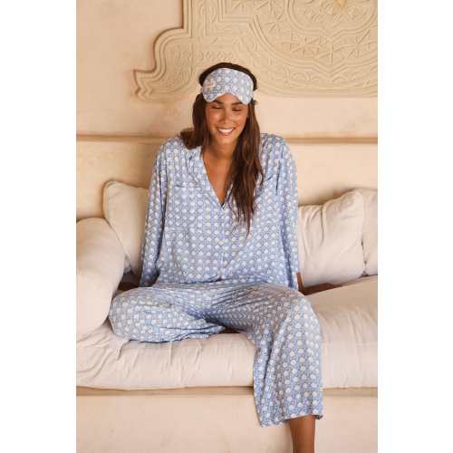 Peta Sleep Set - Rattan - Cornflower Blue – Piyama M/L