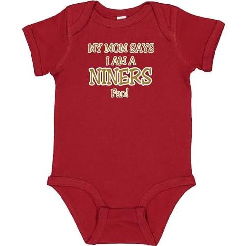 Curiositees My Dad/Grandpa/Mom/Uncle Says I am a Niners Fan Baby Boy Bodysuit Outfit - Garnet