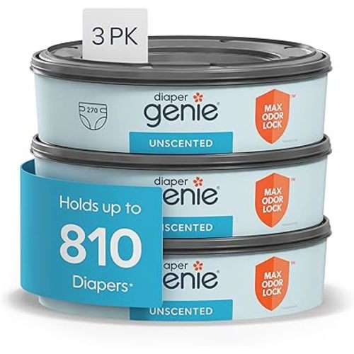 Diaper Genie Bags Refills 270 Count (Pack of 3) with Max Odor Lock | Holds Up to 810 Newborn Diapers