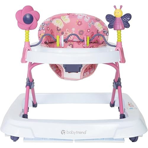 Smart Steps Trend Activity Walker with Removeable Toy Bar, Multi-Directional Front Wheels, Tray, Adjustable Height and Flat Fold Frame for Storage, Ages 6 Months +, Emily Pink