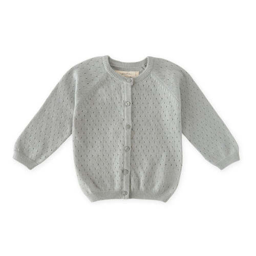 6-12 MO Pointelle Knit Sweater - Soft Sea