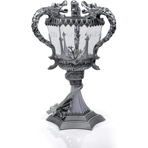 Harry Potter Triwizard Cup Battery Operated Mood Light | 13-Inch Tall LED Lamp,Silver
