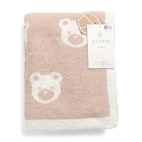 30x40 Bear Pattern Feather Yarn Baby Blanket | Baby Gear & Essentials | Marshalls