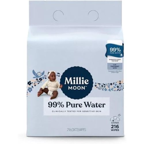 Millie Moon 99% Pure Water Baby Wipes ~ 216ct