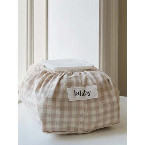 Wet wipe cover beige gingham