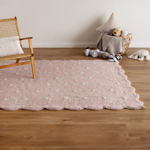 Melissa Scalloped Machine Washable Cotton Rug