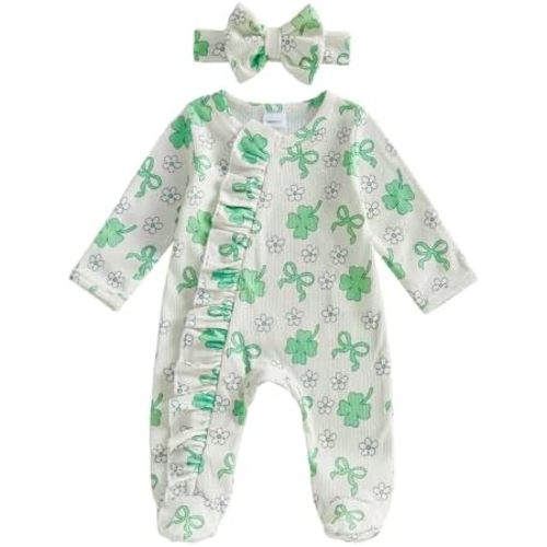 Socutebabe My First Valentines Day Baby Girl Outfit Newborn Heart Love Print Footed Jumpsuit Baby Valentines Zipper Romper