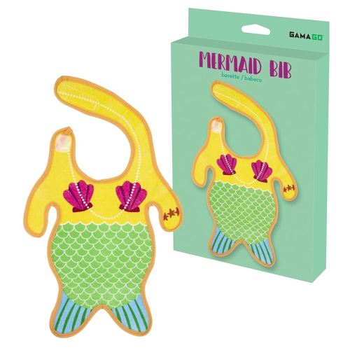 GAMAGO Mermaid Baby Bib - Adorably Funny Bib for Feeding, Drooling and Teething - Cute Terry Cloth Cover for Newborn Baby Boys, Girls, and Toddlers - 6+ Months Old - Machine Washable - Unisex