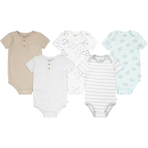 HUGGIES unisex-baby 5-pack Elevated Bodysuit