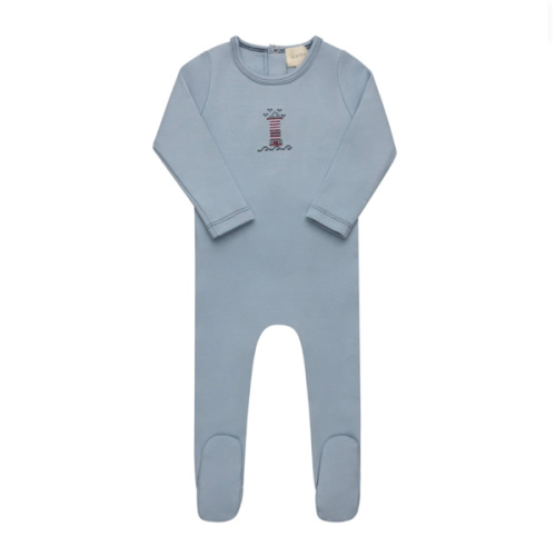 Baby Boy Footie – Blue – Cross Stitch Lighthouse