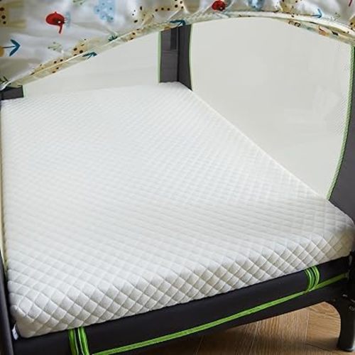 LILNAP 3"" Waterproof Pack and Play Mattress, 38""x26""x3"" Memory Foam Pack N Play Mattresses Pad with Breathable & Removable Cover for Naps Sleep, Portable Playard playpen mattresses Topper, White