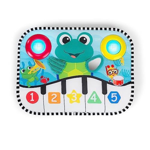 Baby Einstein Ocean Explorers Neptune's Kick & Explore Musical Kick Pad & Crib Toy, Tummy Time Mat, Learning Toy, for Ages 0 Months and up