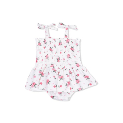 Rosette Smocked Bubble Romper