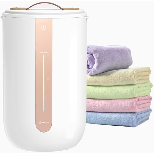 Keenray Towel Warmer for Bathroom, Towel Warmer Bucket with Heating Progress Bar, Child Lock, Fragrance Disc Holder, Auto Shut-Off Towel Bucket Fits Up to Two 40" x 70" Towels, Bathrobes, Blankets