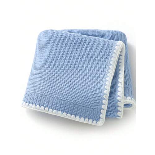 1pc Baby Knit Swaddle Blanket, Casual Minimalist Elegant Trimmed Stroller Blanket, Suitable For All Seasons Love Valentine | SHEIN USA