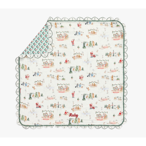 Riley Sheehey Holiday Oversized Organic Muslin Baby Blanket