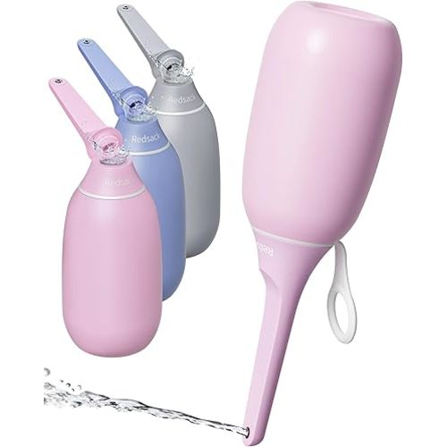 High Pressure Portable Bidet for Travel,Foldable Flip-Top Peri Bottle with Hook Ring,Handheld Bidet Sprayer for Personal Hygiene,BPA-Free,400ML Personal Toilet for Women Men Baby Cleaning(Pink)
