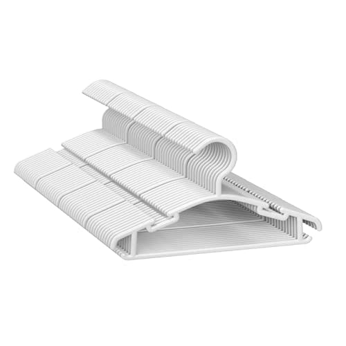 GoodtoU Kids Hangers 100 Pack, 10.2 Inch White Baby Hangers for Infant Toddler Childrens Small Clothes for Closet Organization (0-24 Months)