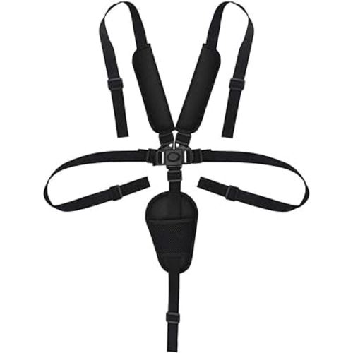 Kissral Universal 5 Point Harness Straps, Adjustable Baby Safety Strap Belt with Shoulder Pads and Guarding Pad, Harness Straps for High Chair/Pushchair/Stroller/Pram/Buggy (Black)