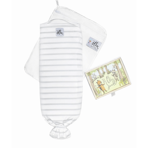 Ollie swaddle (white/gray)
