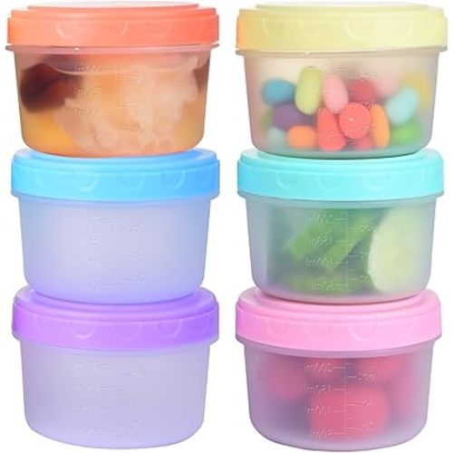 6 Pack 8 oz Salad Dressing Container to Go,Small Plastic Containers with Lids, Sauce Cups, and Condiment Cups with Lids,Reusable and Leakproof Small Sauce Containers for Lunch Box (8 OZ 6 Pack)