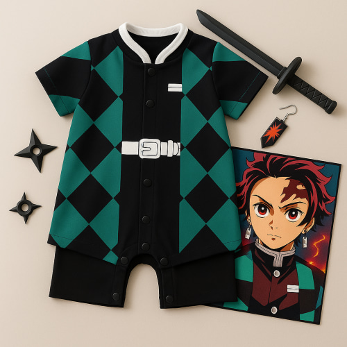 Little Tanjiro Kids Cosplay Bodysuit