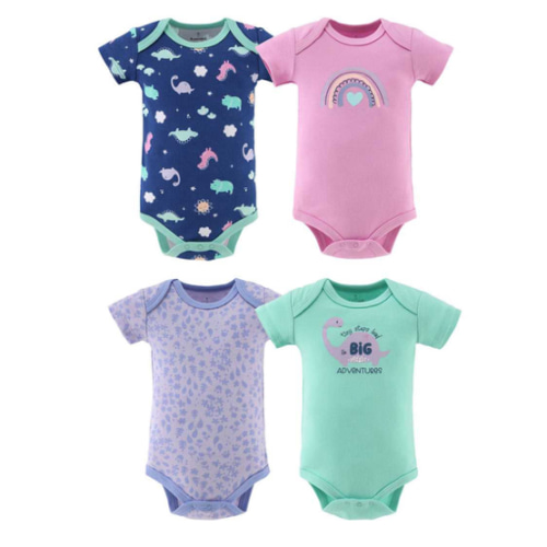 Dino Girl 4-Pack Bodysuits