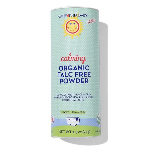 California Baby Powder | Certified Organic Baby Powder Talc-Free | Absorbs Moisture + Anti-Chafing | Lavender Baby Powder Travel Size | 2.5oz / 71g