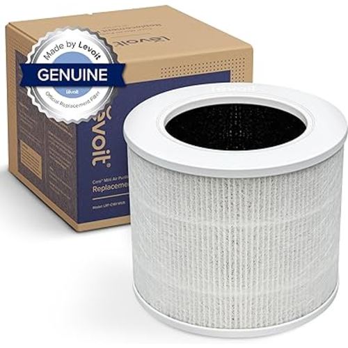 LEVOIT Core Mini Air Purifier Replacement Filter, 3-in-1, High-Efficiency Activated Carbon, Core Mini-RF, 1 Pack, White