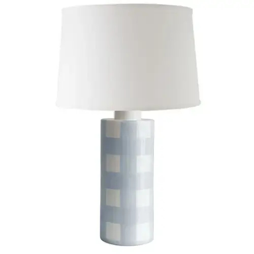 Light Blue Gingham Lamp