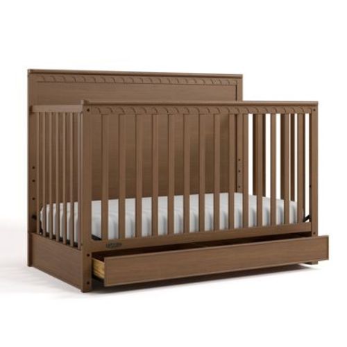 Graco Sasha 5-in-1 Convertible Crib with Drawer - Hazelnut