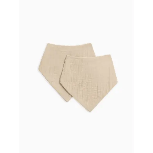 2-Pack Muslin Bandana Bibs - Clay